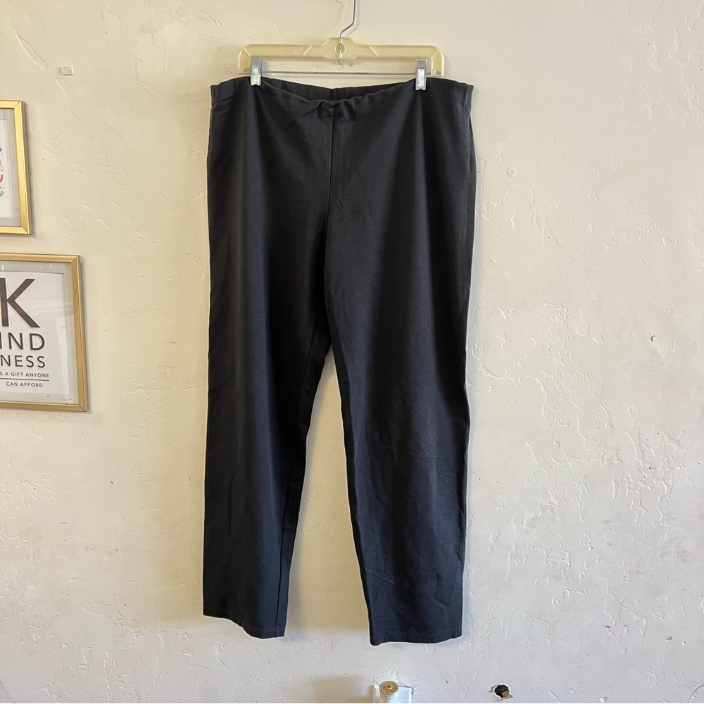 Eileen Fisher Black Elastic Waistband Pull On Pants Extra Large
